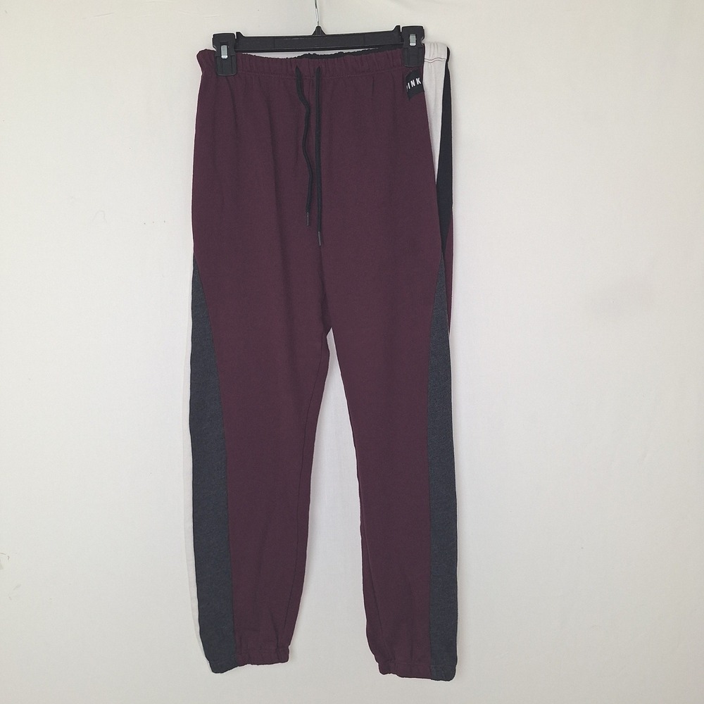 Y2K Retro Colorblock Joggers PINK Victoria's Secret S Maroon Sweatpants